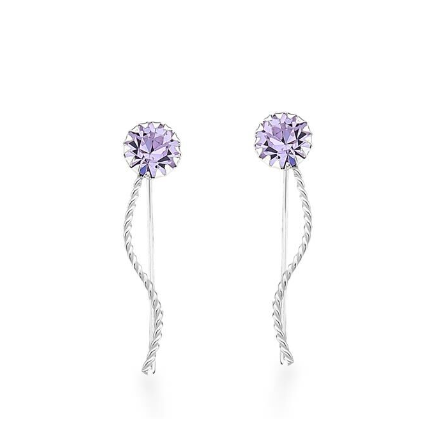 Brinco de Prata Ear Cuff Roxo